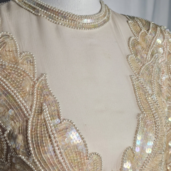Silk Vintage Sequined Top - Picture 2 of 7